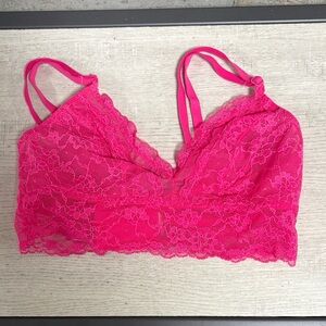 PINK Victoria's Secret Lace Bralette - Hot Pink XS